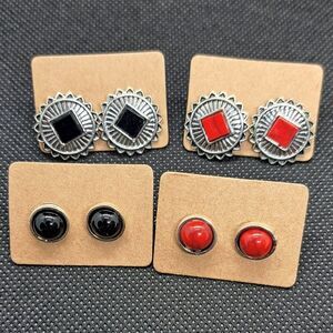 4 Pairs of Stud Earrings- Western Boho Designs